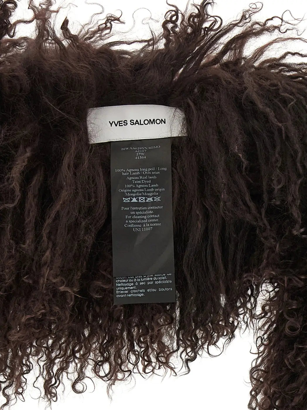 Yves Salomon Brown Lamb Fur Scarf