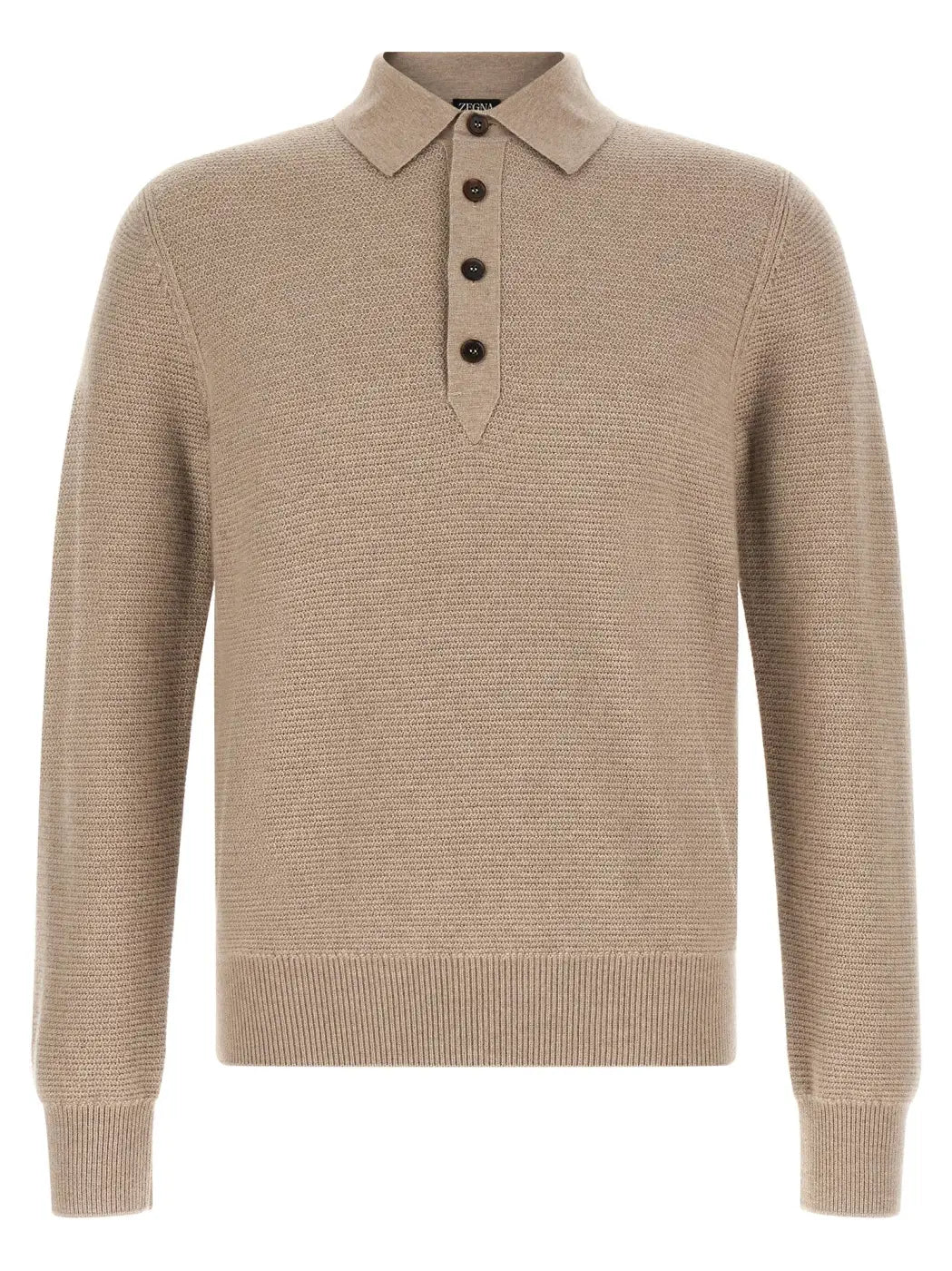 Zegna Beige Cashmere Polo Shirt