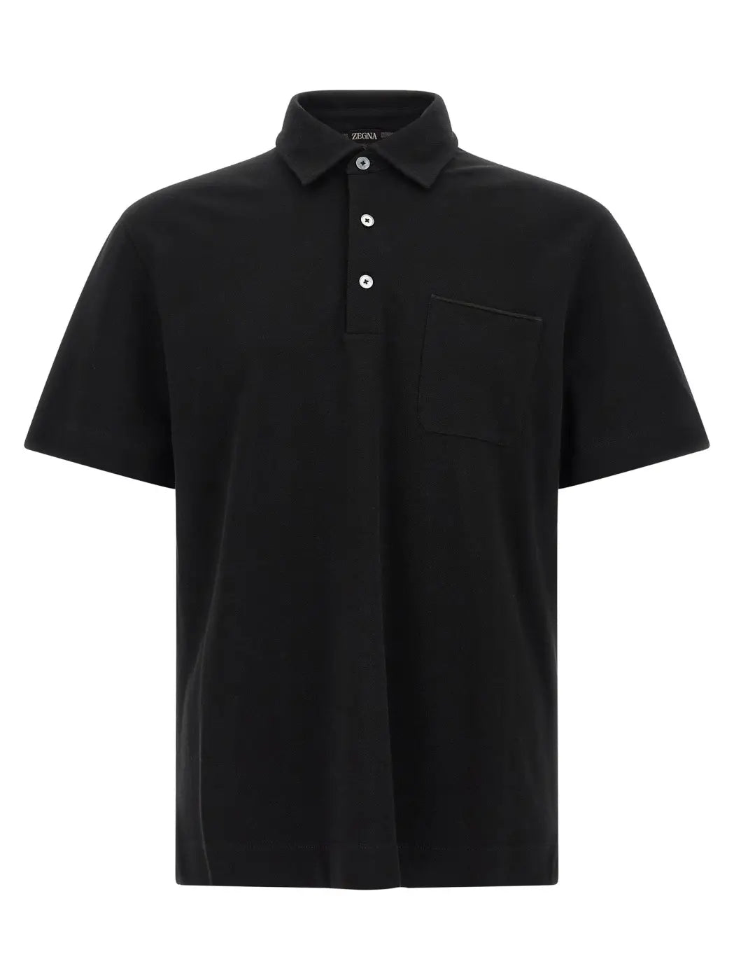 Zegna Black Cotton Polo Shirt