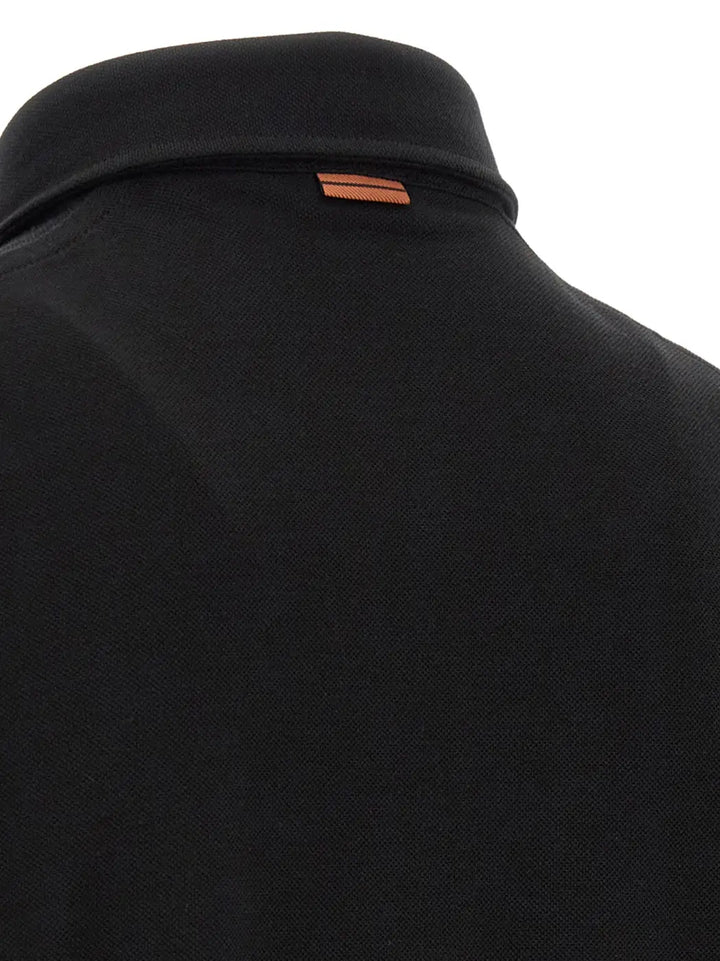 Zegna Black Cotton Polo Shirt