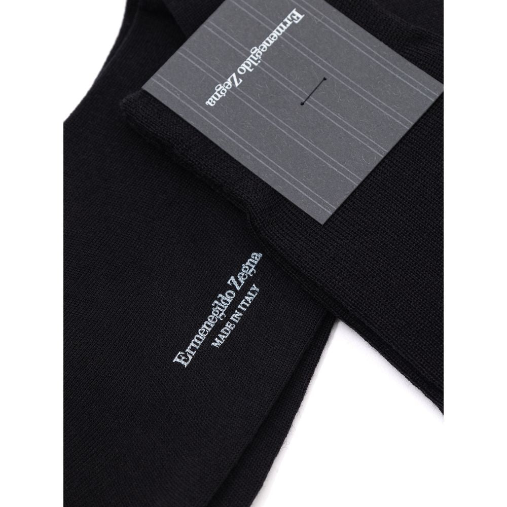Zegna Black Wool Socks