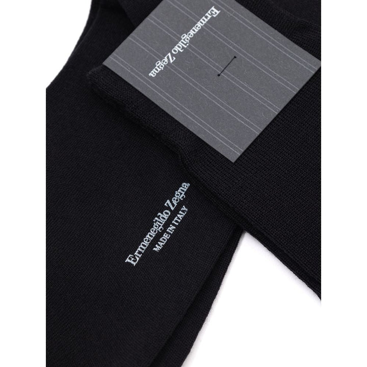 Zegna Black Wool Socks