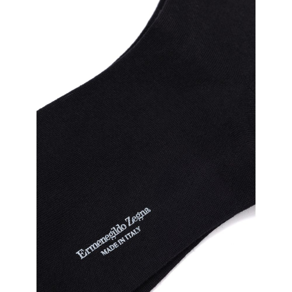 Zegna Black Wool Socks
