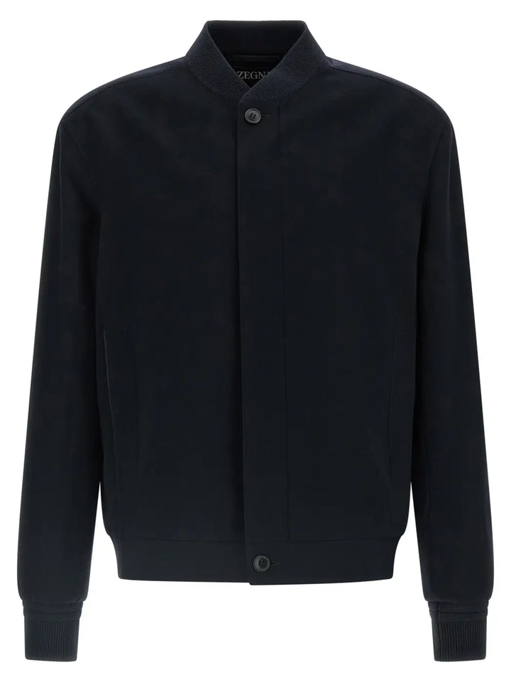 Zegna Blue Cashmere Bomber
