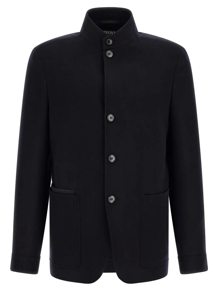 Zegna Blue Cashmere Full-length Jacket