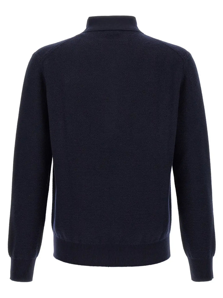 Zegna Blue Cashmere Polo Shirt