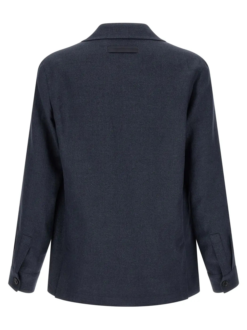 Zegna Blue Linen Full-length Jacket