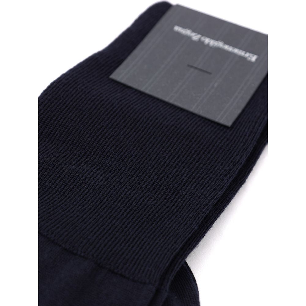 Zegna Blue Wool Socks