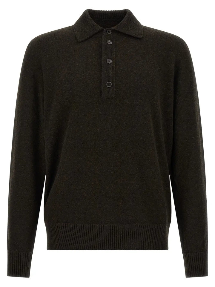 Zegna Brown Wool Polo Shirt