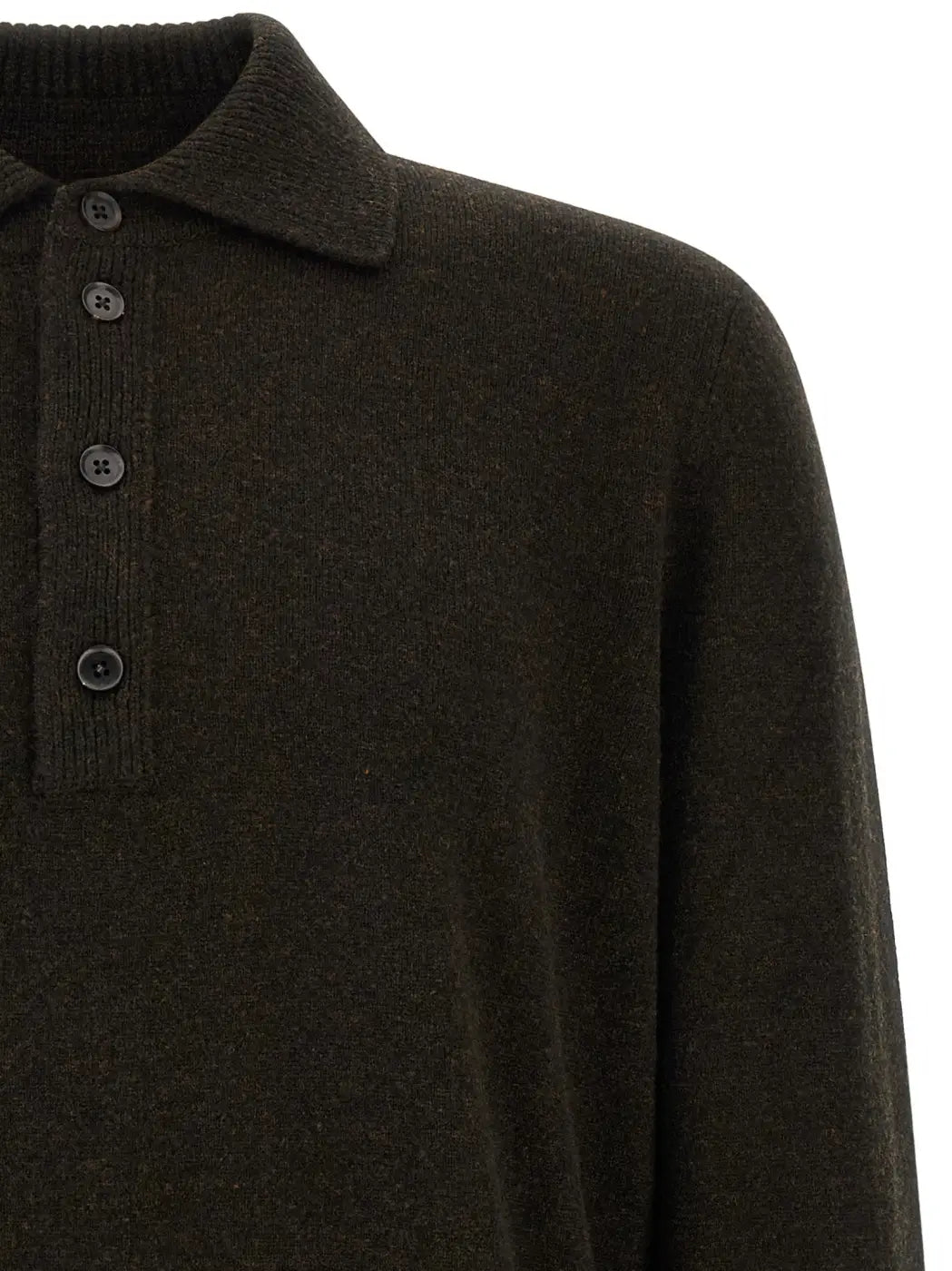 Zegna Brown Wool Polo Shirt