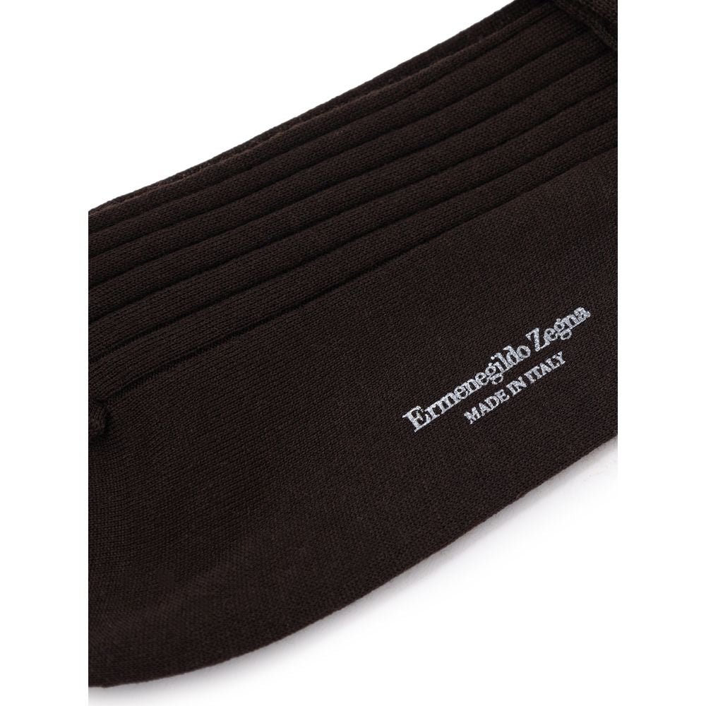 Zegna Brown Wool Socks