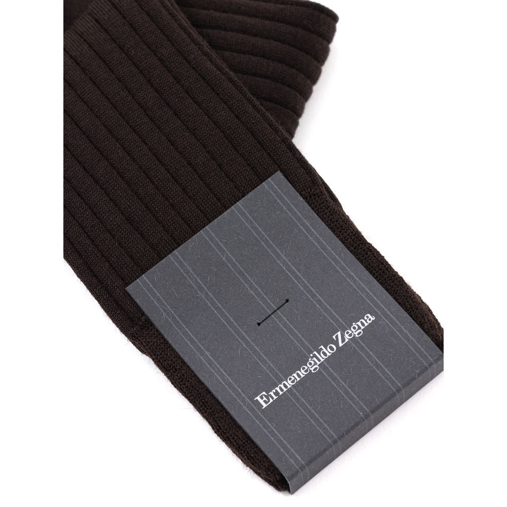 Zegna Brown Wool Socks
