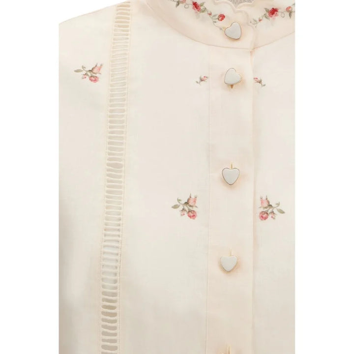 Zimmermann Beige Linen Pattern Shirt