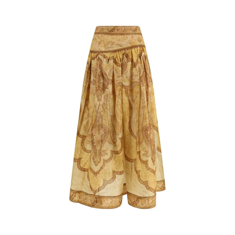 Zimmermann Bicolor Cotton Long Skirt