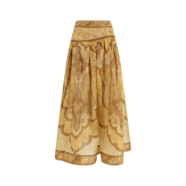 Zimmermann Bicolor Cotton Long Skirt