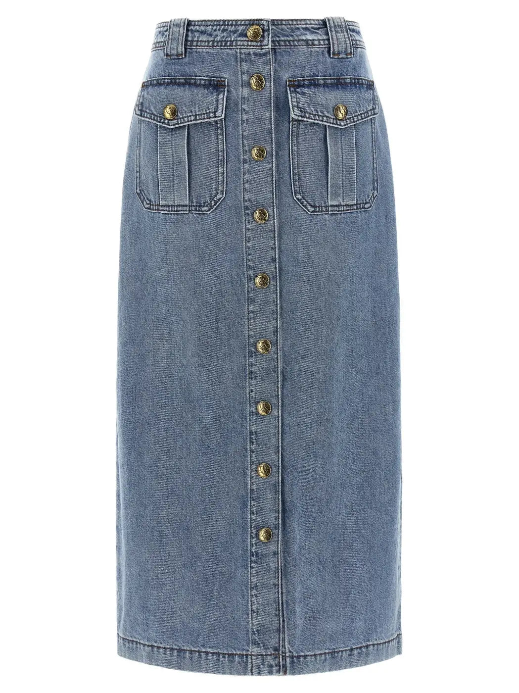 Zimmermann Blue Cotton Midi Skirt