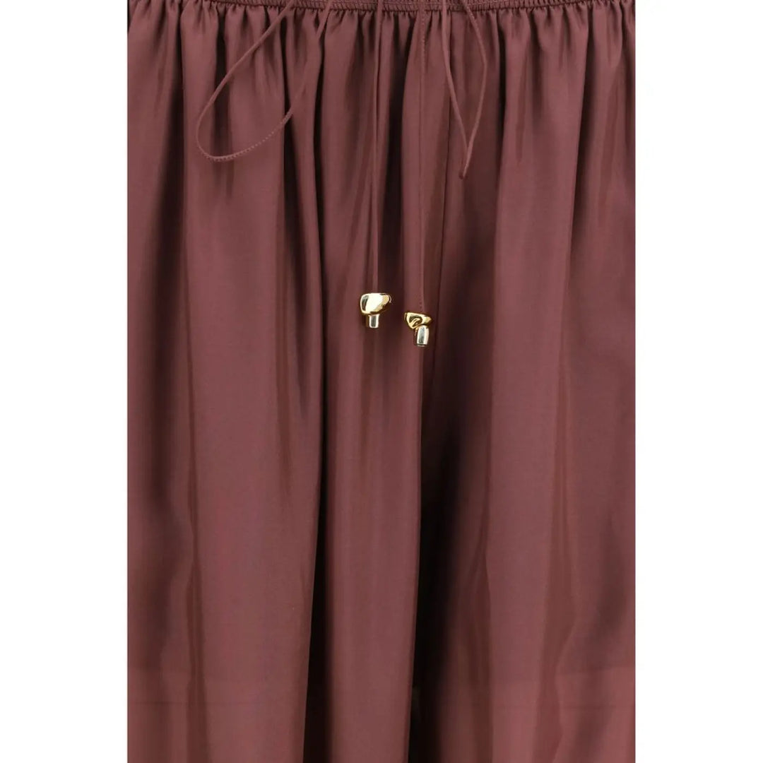 Zimmermann Bordeaux Silk Casual Pants