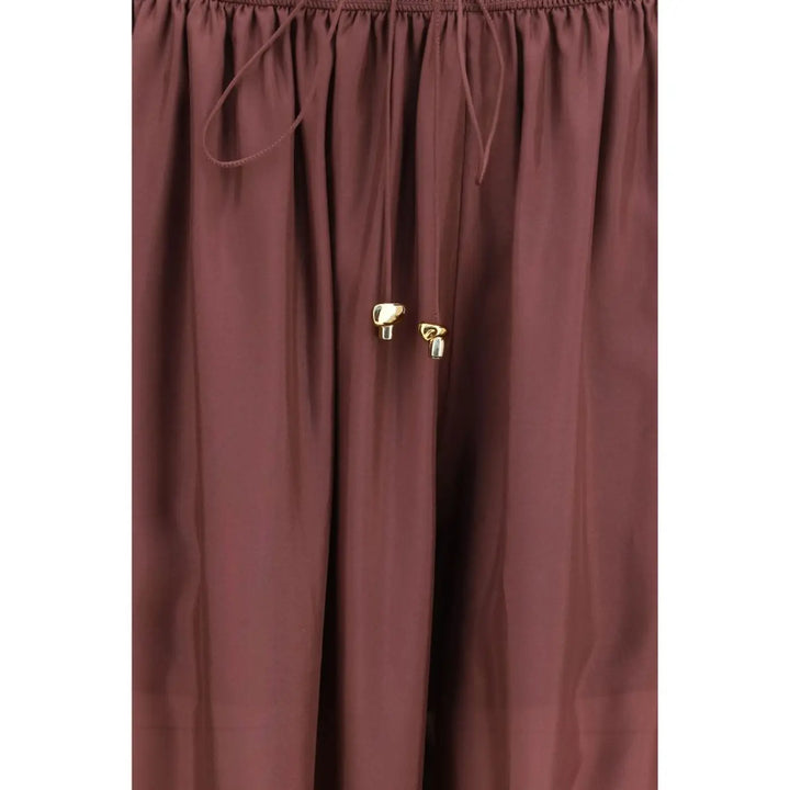 Zimmermann Bordeaux Silk Casual Pants