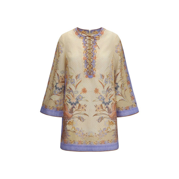 Zimmermann Multicolor Linen Casual Dress women’s dress