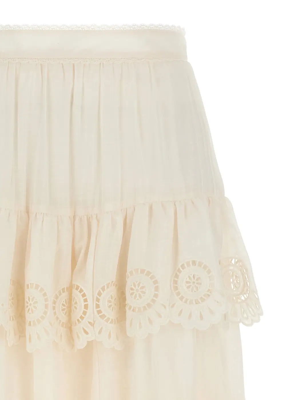 Zimmermann White Cotton Mini Skirt