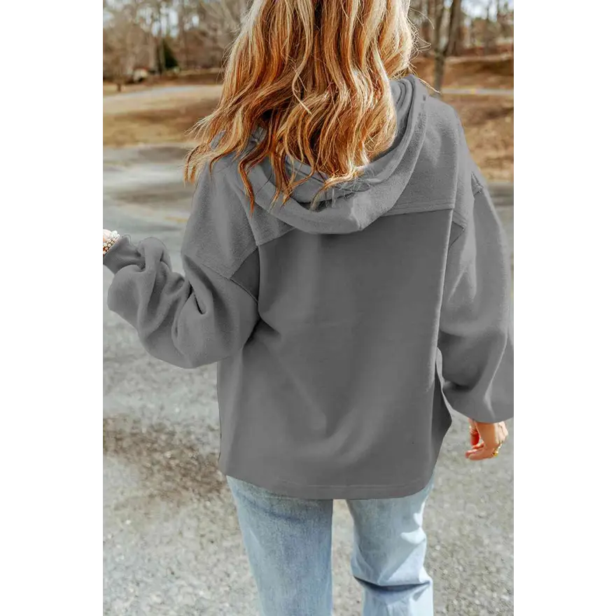 Elevate Your Wardrobe Game with Zip Up Drawstring Hooded Jacket Clothing Tops Trendsi