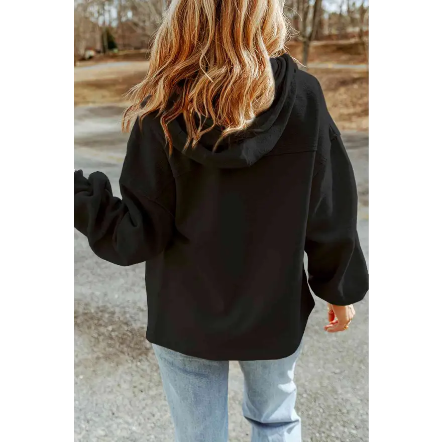 Elevate Your Wardrobe Game with Zip Up Drawstring Hooded Jacket Clothing Tops Trendsi