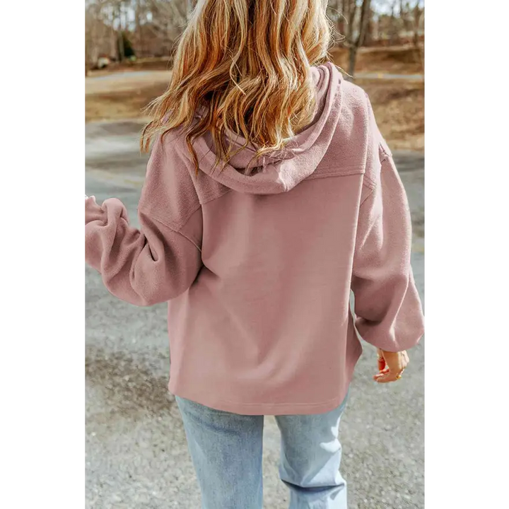 Elevate Your Wardrobe Game with Zip Up Drawstring Hooded Jacket Clothing Tops Trendsi